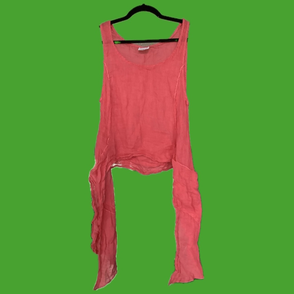 Asymmetrical Coral Boho Layering Top – Size XL
